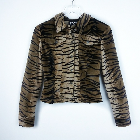 XOXO Jackets & Blazers - XOXO faux tiger print jacket button up front.